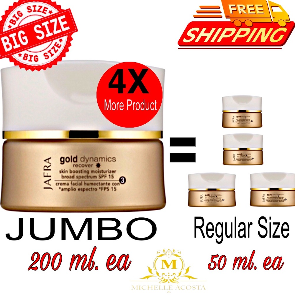 Jafra Gold Dynamics Skin Boosting Moisturizer SPF 15, JUMBO SIZE 200ml/6.7 OZ